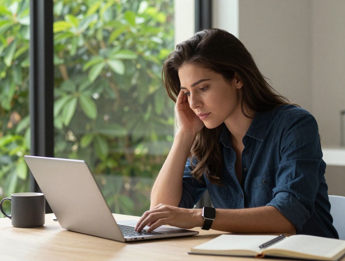 Persona leyendo en silencio junto a una ventana con luz natural suave, atmósfera contemplativa cálida con planta verde de fondo y taza de té sobre la mesa